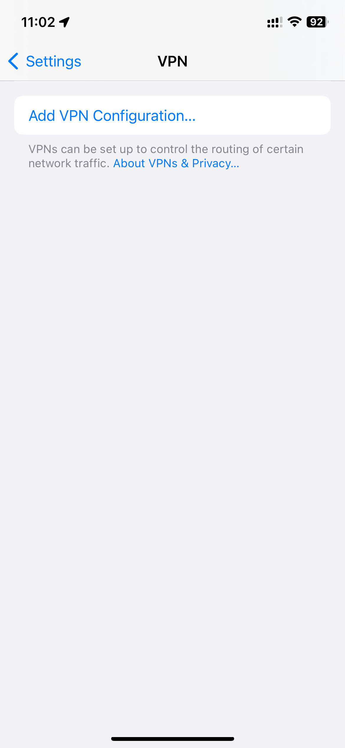 Add VPN Configuration